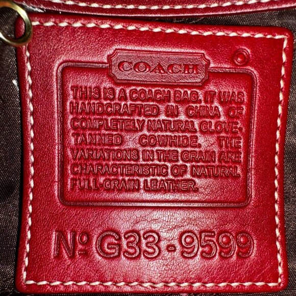 Coach Shoulder  leather Bag, Red, Model No. G33-9599 with dust bag - Picture 13 of 13